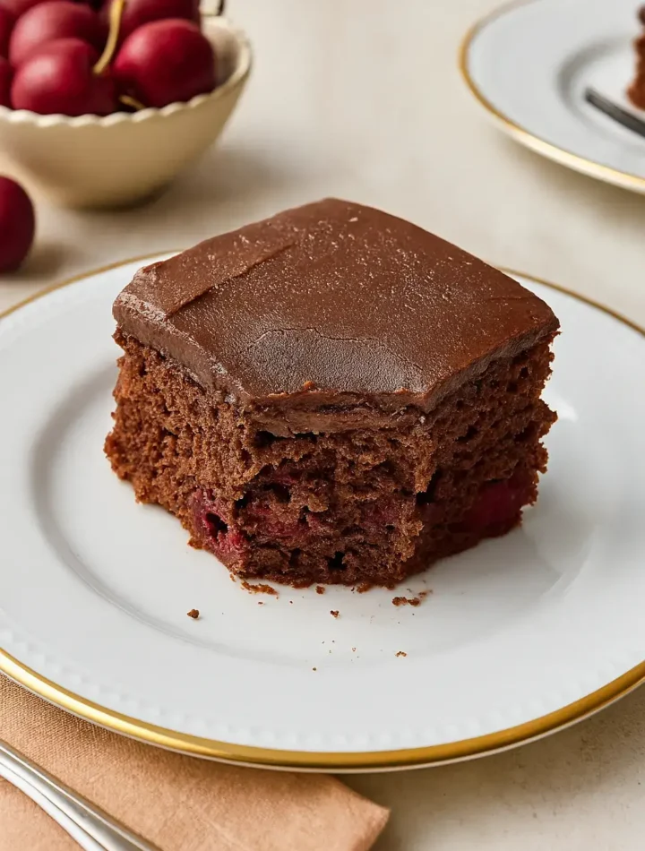 Bolo chocolate com cereja